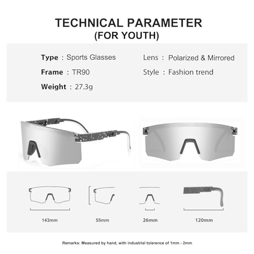 Kids Polarized Sports Sunglasses UV400 for Boys Girls X85399