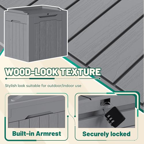 30 Gallon Waterproof Resin Deck Box for Outdoor Patio and Garden Storage Q30388