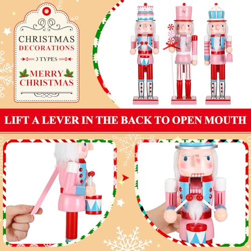 Pink Wooden Nutcracker Soldier Valentine's Day Decor I55057