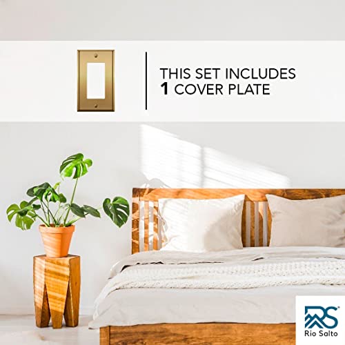 Metal Gold Outlet Cover Wall Plate, Corrosion Resistant, Brushed Brass M4507