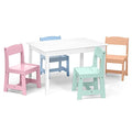 Delta Children Mysize Table with 4 Chairs, Bianca White/Primary