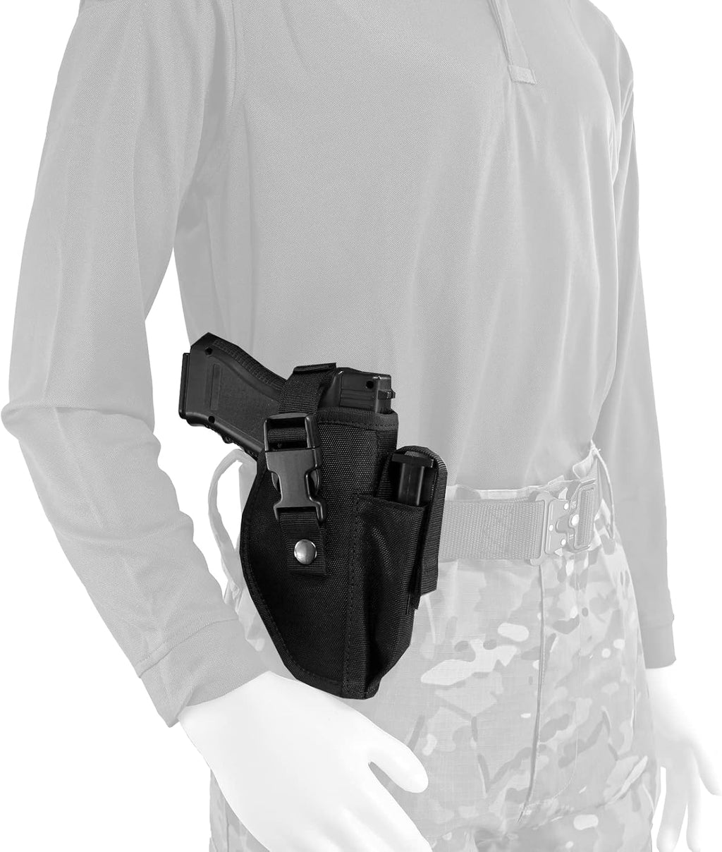 Tactical Belt Holster with Mag Pouch and Metal Clip F763