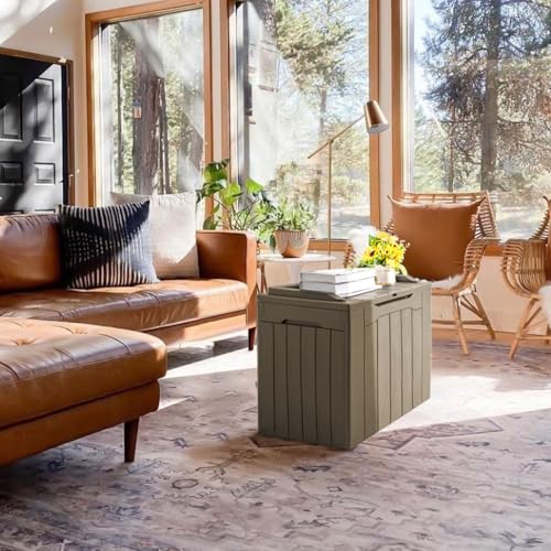 31 Gallon Resin Deck Box Waterproof Indoor Outdoor Storage for Patio Cushions and Garden Tools L90121