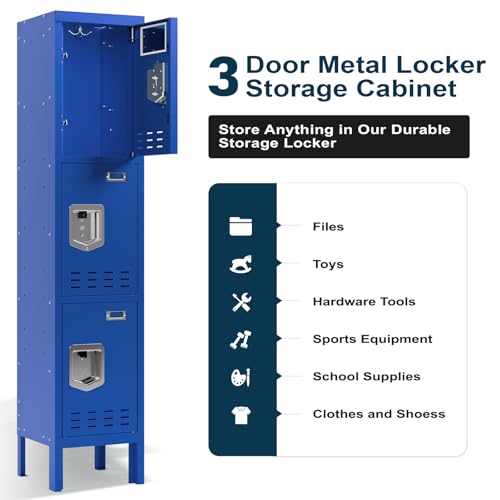 5-Door Steel Storage Locker with Hooks and Card Slots M92401