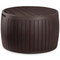 Keter Outdoor Storage Deck Box, 37 Gallon Waterproof Patio Table Bin, Circa, Brown