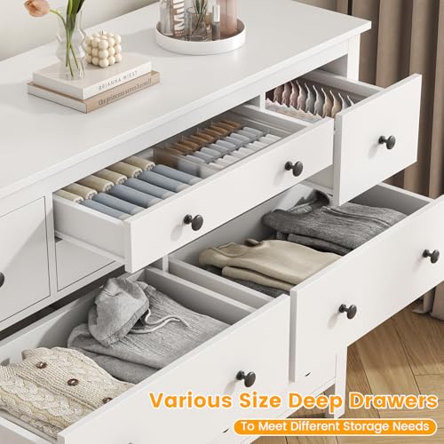 White Dresser with 10 Drawers for Bedroom B69188