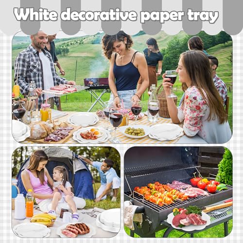 Ivory Paper Plates and Napkins Set for 50 Guests, Disposable Tableware with Utensils M509