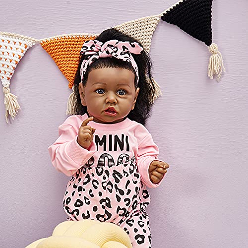 22.8 Inch Realistic African American Baby Doll with Soft Body K201