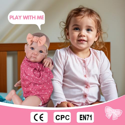 20 Inch Realistic Handmade Newborn Baby Doll with Blue Eyes, Weighted Cuddle Doll Q882284