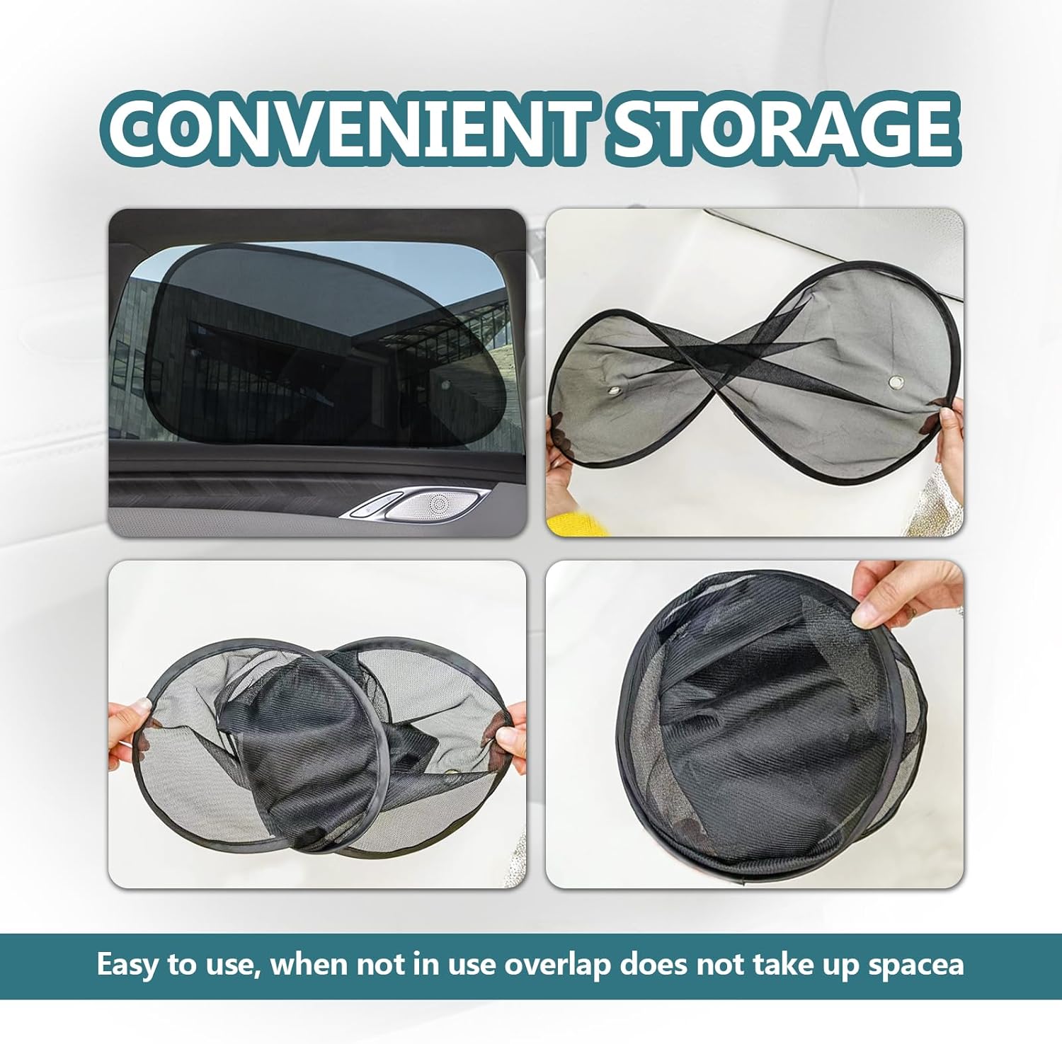 2PCS Universal Car Side Window Sun Shades W322
