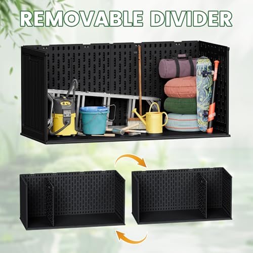 30 Gallon Waterproof Resin Deck Box for Outdoor Patio and Garden Storage Q30388