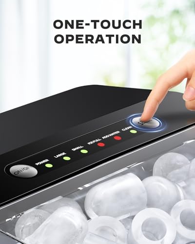 Ice Maker Countertop, 26Lbs/24H, Self-Cleaning, 9 Cubes in 6 Mins, Black F4142