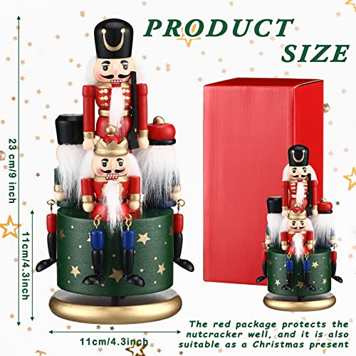 Nutcracker Music Box Wooden Soldier Toy Christmas Wind Up Musical Decor X3406