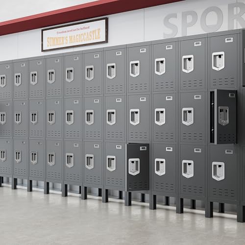 5-Door Steel Storage Locker with Hooks and Card Slots M92401