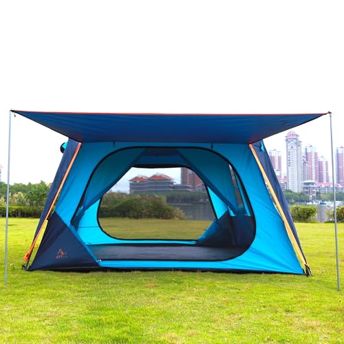 Extra Large Family Cabin Tent 2 Rooms 3 Doors 3 Windows Waterproof for Camping H460