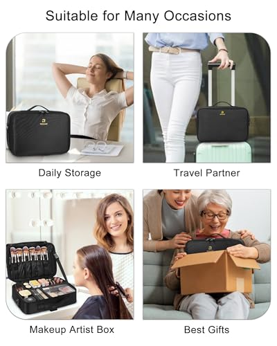 Large Capacity 3 Layer Makeup Case Cosmetic Organizer with Brush Bag R31262