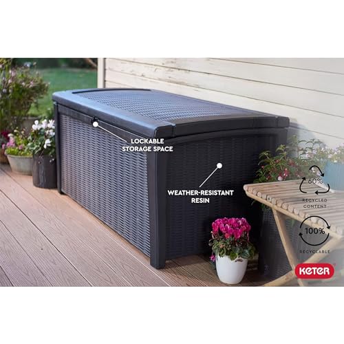Outdoor Storage Deck Box for Patio, Backyard and Garden, 110 Gallon, Lockable, Waterproof P895