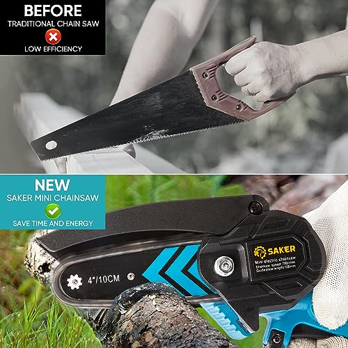 Mini Chainsaw Cordless, Handheld Pruning Saw for Tree Branches C763319