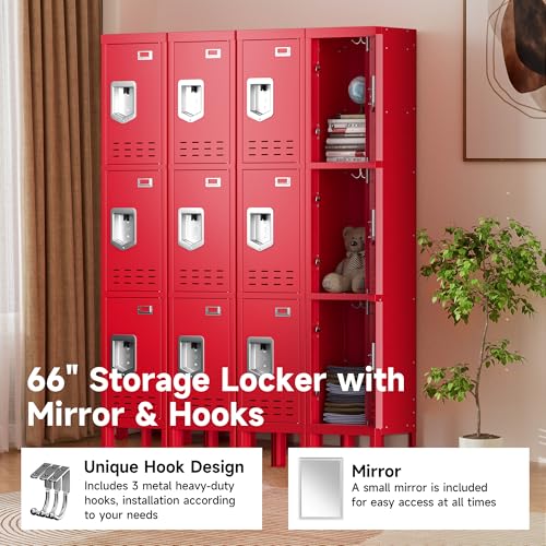 Metal Storage Cabinet, 5 Doors, Blue W429
