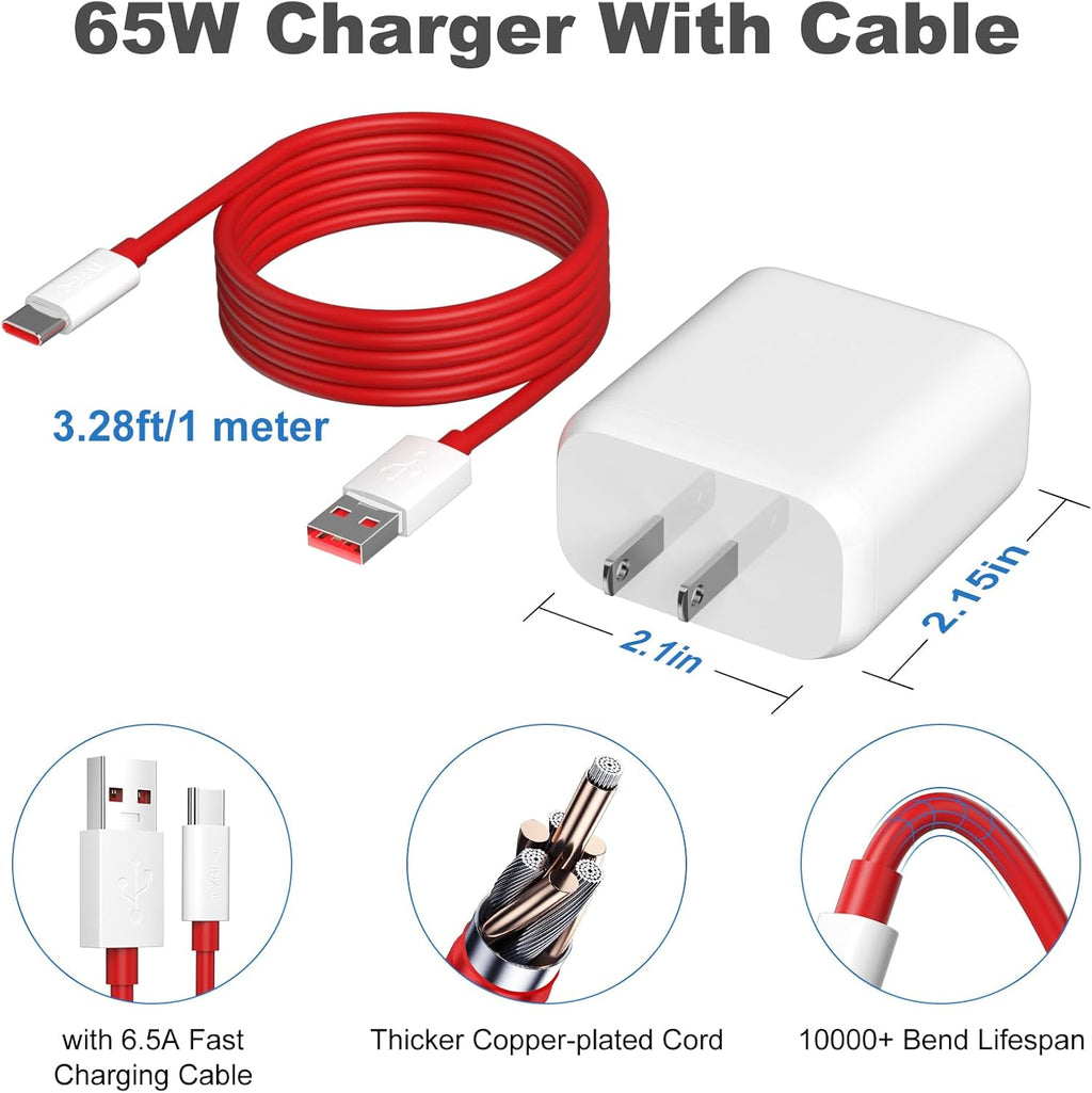 65W USB-A Wall Charger with SuperVOOC Fast Charging Cable H52917