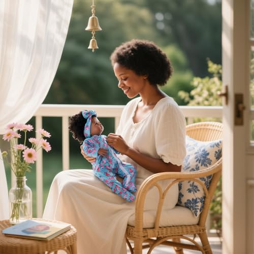 Lifelike Reborn Black Girl 18-Inch Realistic Newborn Baby Doll with Clothes and Toy U426