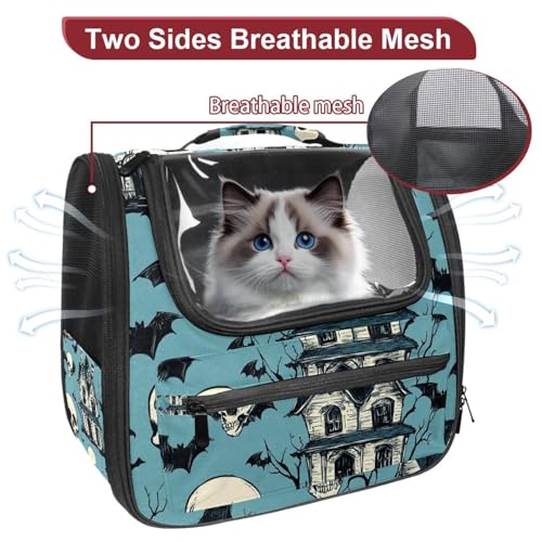 Halloween Cat Backpack Carrier, Breathable Bubble Pet Backpack R5452