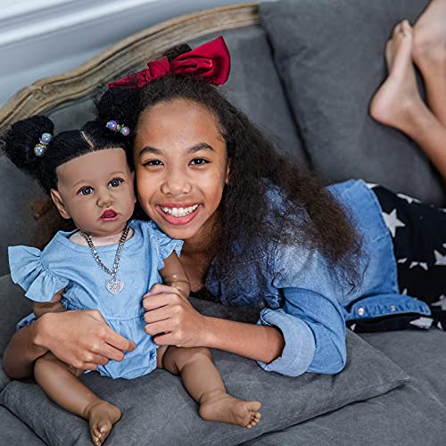 22.8 Inch Realistic African American Baby Doll with Soft Body K201