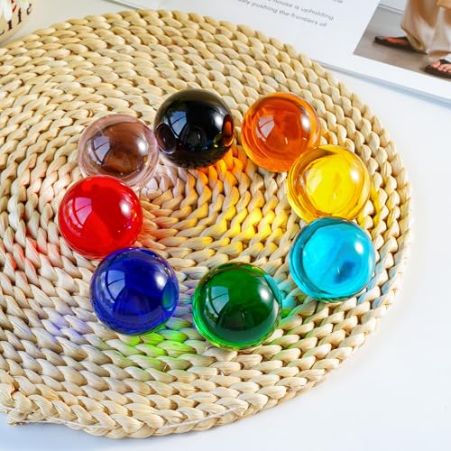 40mm Ice Cracked Crystal Chakra Balls with LED Wooden Base Night Light N984594