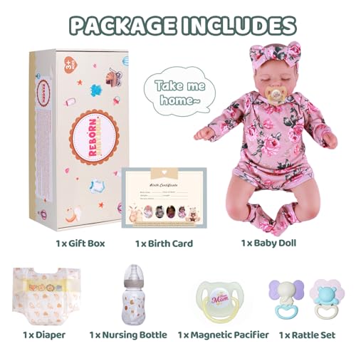 Lifelike Reborn Baby Doll 20 Inch Sleeping Newborn Soft Body Girl with Accessories Q690719
