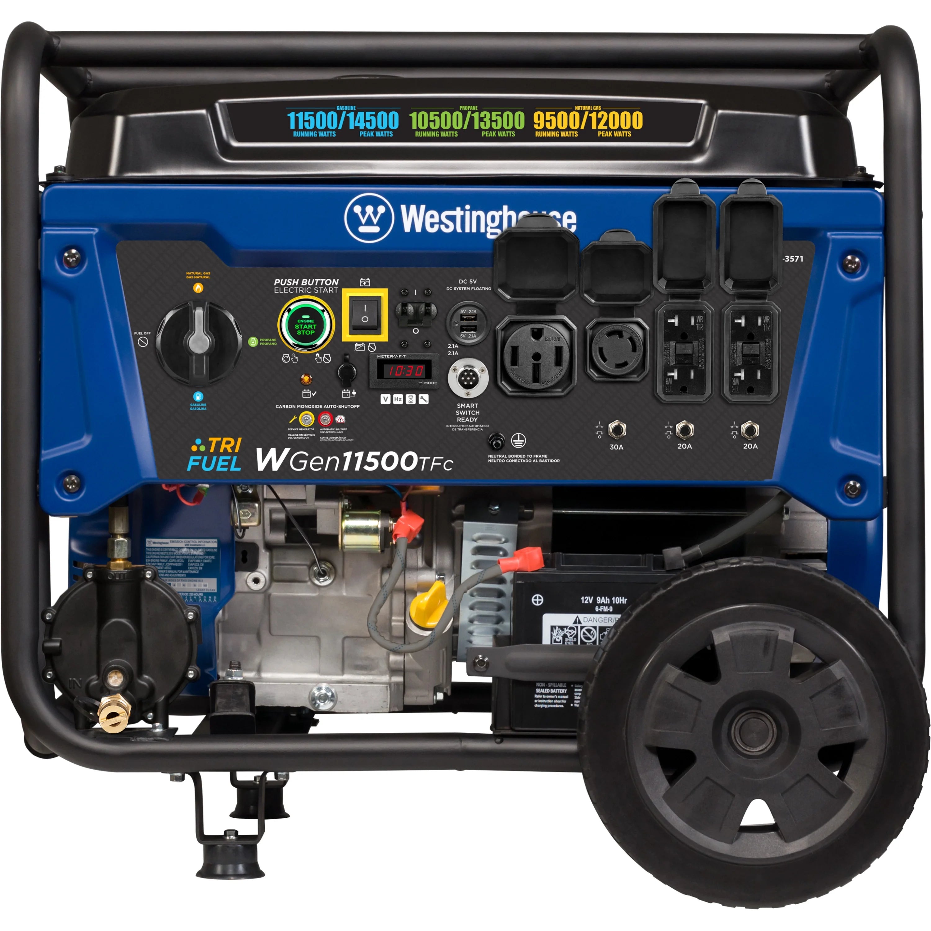 14,500 Watt Tri-Fuel Portable Generator with CO Sensor F999