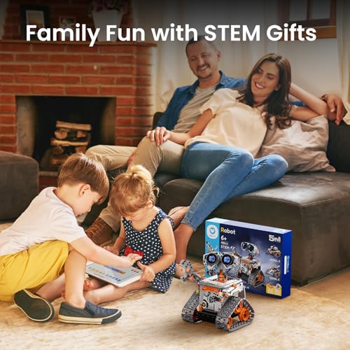 Robot Building Kit with Remote Control STEM Gifts for Boys Ages 8-12, 488 Pieces - Blue P464