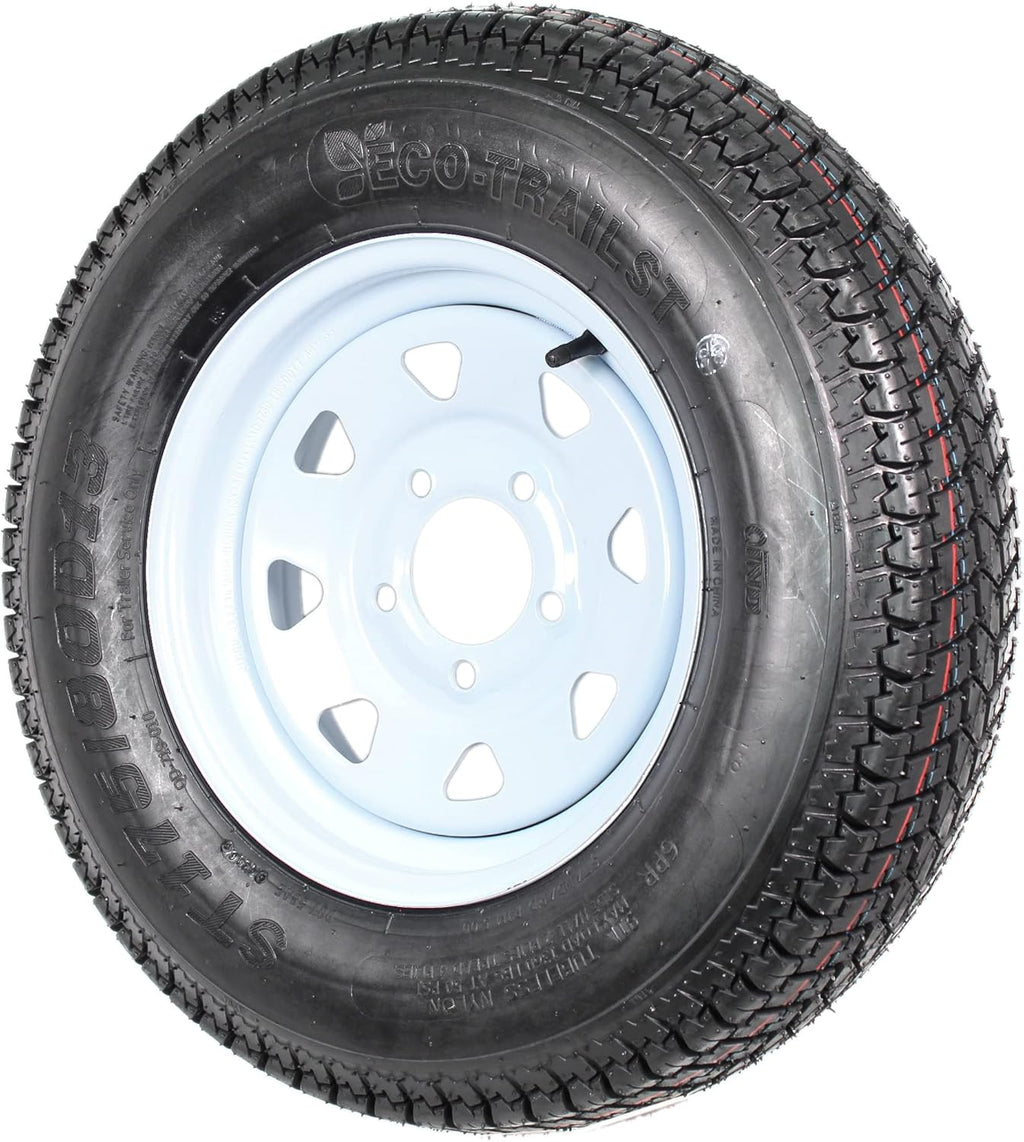 Trailer Tire on Rim ST175/80D13 5 Hole White Spoke Wheel S77679
