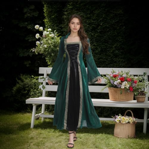 Medieval Tea Party Dress with Bubble Sleeves and Belt J695606