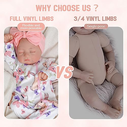 20 inch Soft Vinyl Reborn Baby Doll with Cloth Body and Accessories Y91054