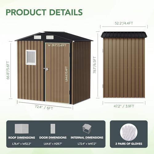Outdoor Steel Storage Shed with Lockable Doors and Windows E249038