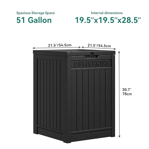 60 Gallon Outdoor Package Storage Box, Double-Wall Resin, Waterproof Deck Box for Porch O69284
