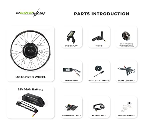 Waterproof Ebike Conversion Kit with Battery 26" Direct Drive Wheel T181886