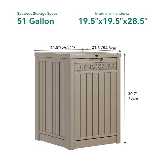 60 Gallon Outdoor Package Storage Box, Double-Wall Resin, Waterproof Deck Box for Porch O69284
