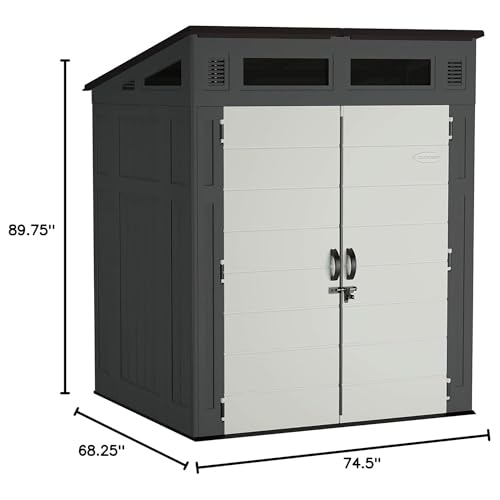 6' x 5' Modernist Storage Shed for Yard, All-Weather Outdoor Storage with 2 Lockable Doors and Windows D273