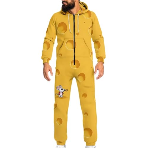 Adult Onesie Hooded One-Piece Pajama Zipper Jumpsuit for Men and Women I930