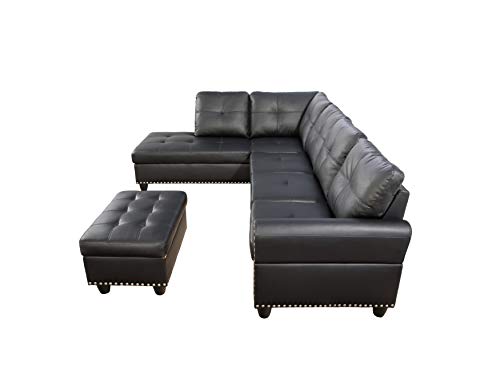 4-in-1 Convertible L Shaped Couch with Pull Out Bed and Storage Z983