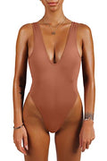 sofsy One Piece Swimsuit for Women Bathing Suit High Cut Low Back Sexy Swimwear Retro Backless 80s 90s