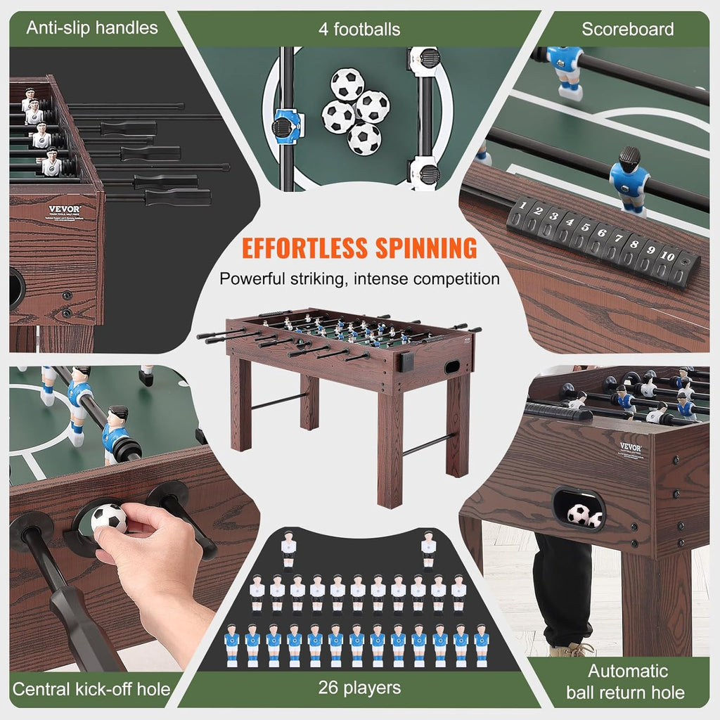55 Inch Foosball Table with 4 Balls and 2 Cup Holders C8358