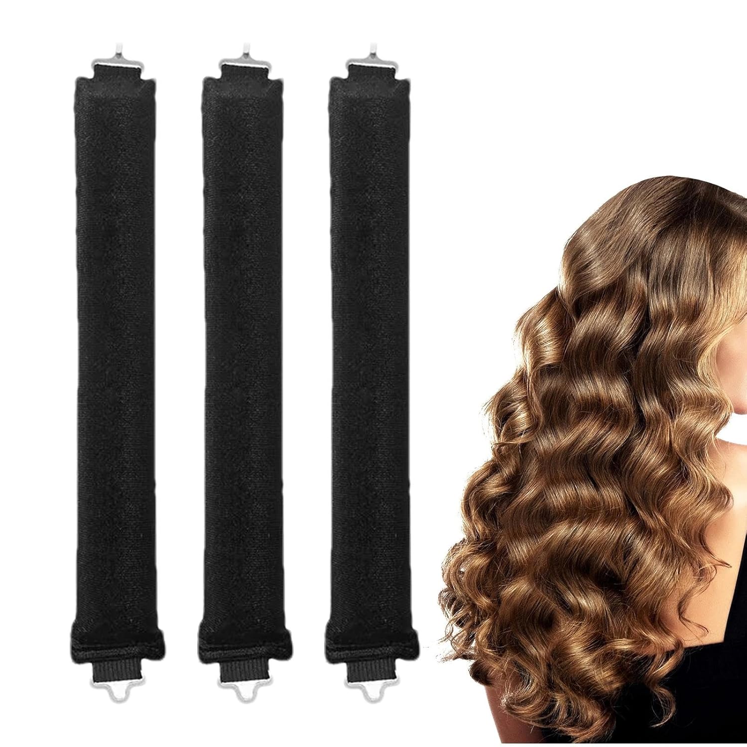 Velvet Heatless Curling Rods with Hook for Overnight Curls Q819834