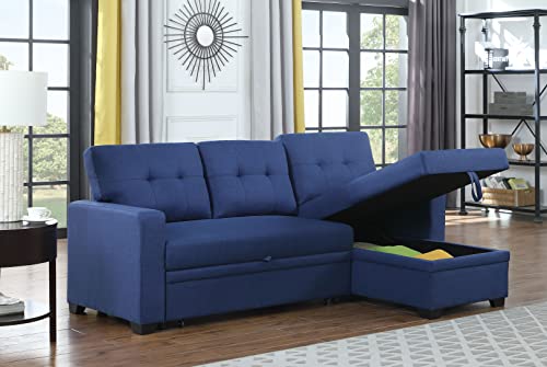 4-in-1 Convertible L Shaped Couch with Pull Out Bed and Storage Z983