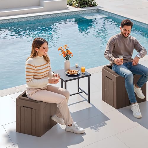 30 Gallon Waterproof Resin Deck Box for Outdoor Patio and Garden Storage Q30388