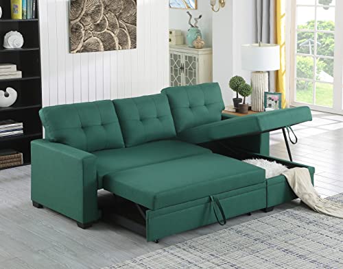 4-in-1 Convertible L Shaped Couch with Pull Out Bed and Storage Z983