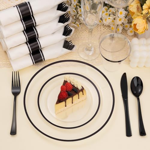 Disposable Plates and Cups Set for 50 Guests with Napkins and Cutlery V71219