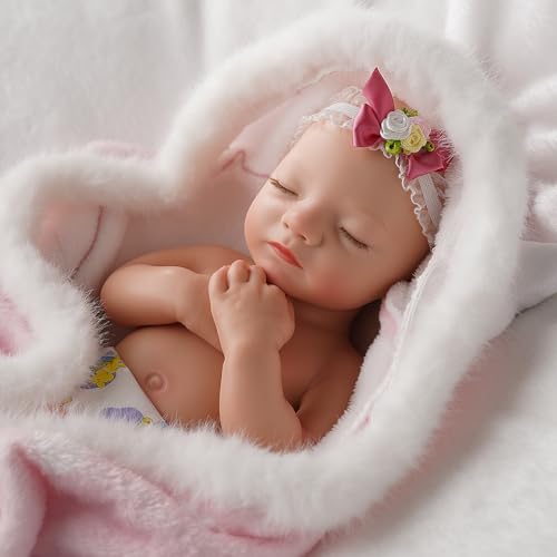Lifelike Reborn Baby Doll 16 Inch Sleeping Baby Girl with Feeding Kit S409156