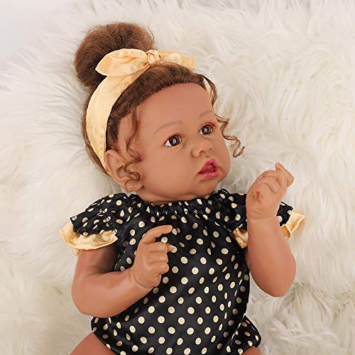 22.8 Inch Realistic African American Baby Doll with Soft Body K201